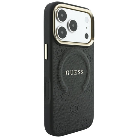 Guess iPhone 17 Pro Max/iPhone 18 Pro Max Skal Saffiano Peony Embossed MagSafe Svart