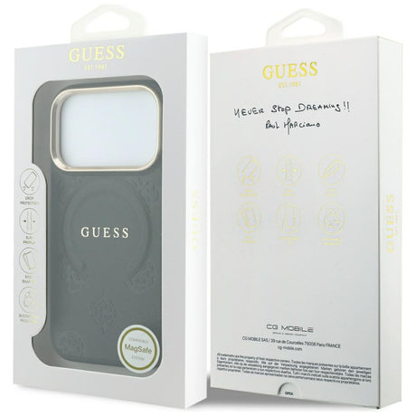 Guess iPhone 17 Pro Max/iPhone 18 Pro Max Skal Saffiano Peony Embossed MagSafe Svart