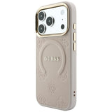 Guess iPhone 17 Pro/iPhone 18 Pro Skal Saffiano Peony Embossed MagSafe Rosa