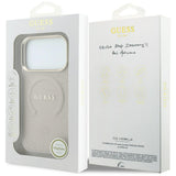 Guess iPhone 17 Pro/iPhone 18 Pro Skal Saffiano Peony Embossed MagSafe Rosa