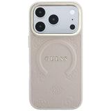 Guess iPhone 17 Pro Max/iPhone 18 Pro Max Skal Saffiano Peony Embossed MagSafe Rosa