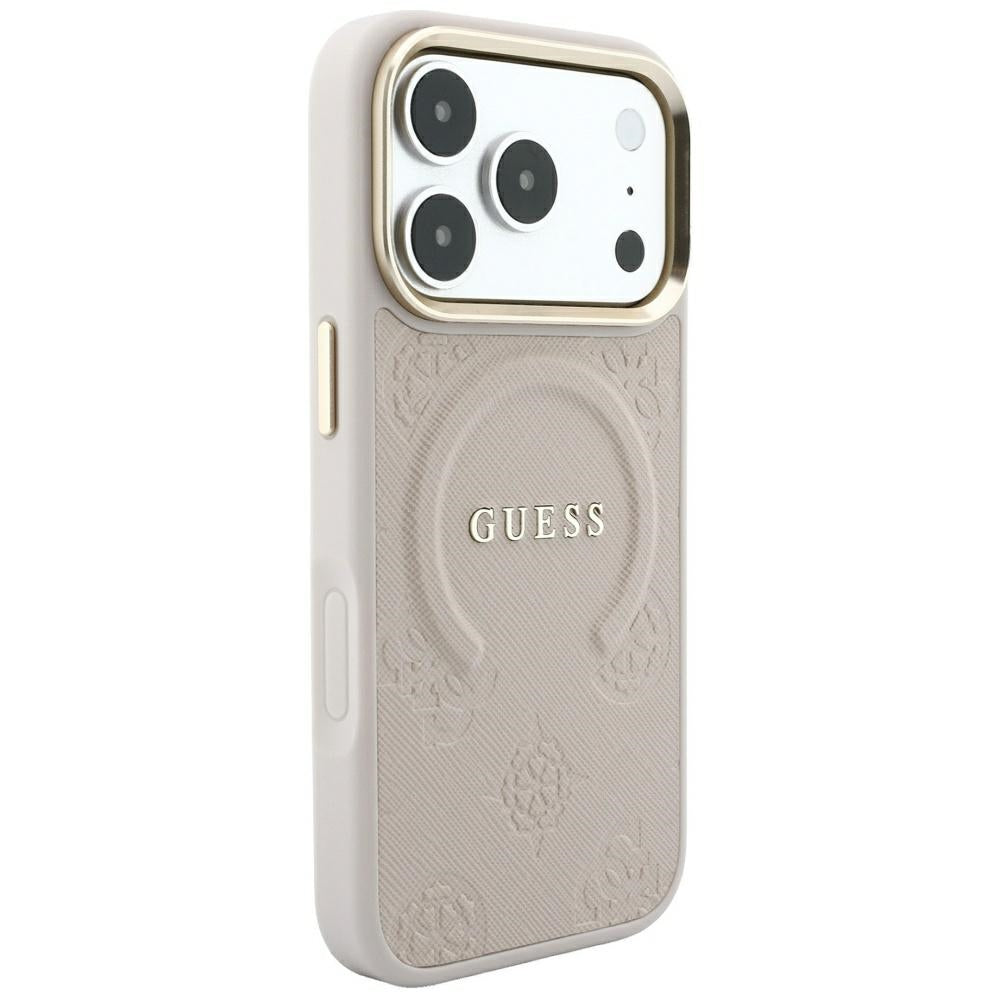 Guess iPhone 17 Pro Max/iPhone 18 Pro Max Skal Saffiano Peony Embossed MagSafe Rosa