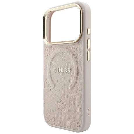 Guess iPhone 17 Pro Max/iPhone 18 Pro Max Skal Saffiano Peony Embossed MagSafe Rosa