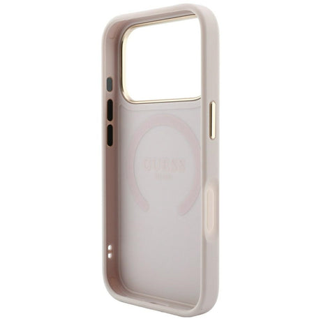Guess iPhone 17 Pro Max/iPhone 18 Pro Max Skal Saffiano Peony Embossed MagSafe Rosa