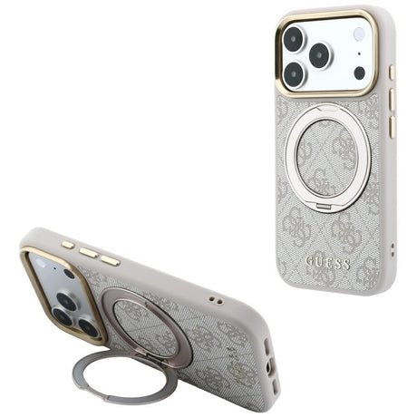 Guess iPhone 17 Pro Max/iPhone 18 Pro Max Skal Ring Stand 4G Classic Logo Rosa