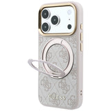 Guess iPhone 17 Pro Max/iPhone 18 Pro Max Skal Ring Stand 4G Classic Logo Rosa