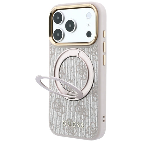 Guess iPhone 17 Pro Max/iPhone 18 Pro Max Skal Ring Stand 4G Classic Logo Rosa