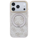 Guess iPhone 17 Pro Max/iPhone 18 Pro Max Skal Ring Stand 4G Classic Logo Rosa