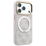 Guess iPhone 17 Pro Max/iPhone 18 Pro Max Skal Ring Stand 4G Classic Logo Rosa