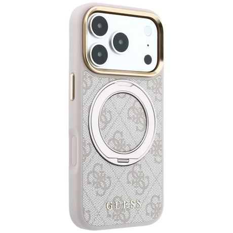 Guess iPhone 17 Pro Max/iPhone 18 Pro Max Skal Ring Stand 4G Classic Logo Rosa
