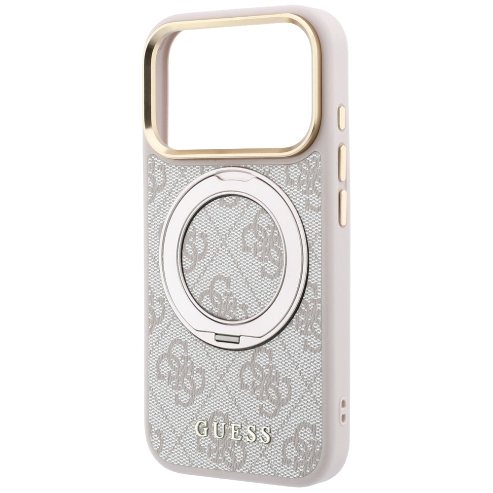 Guess iPhone 17 Pro Max/iPhone 18 Pro Max Skal Ring Stand 4G Classic Logo Rosa