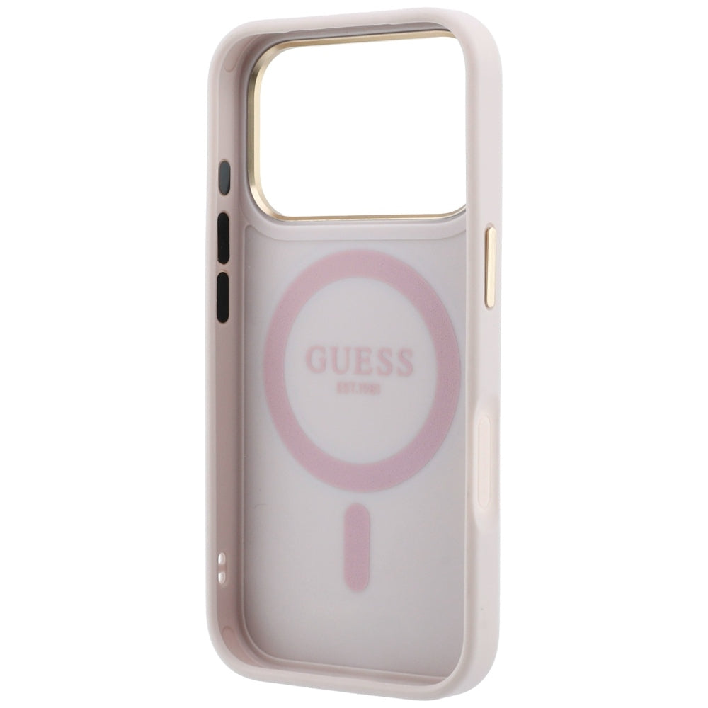 Guess iPhone 17 Pro Max/iPhone 18 Pro Max Skal Ring Stand 4G Classic Logo Rosa
