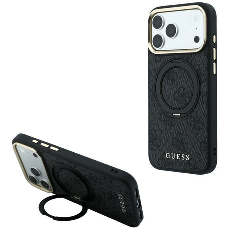 Guess iPhone 17 Pro Max/iPhone 18 Pro Max Skal Ring Stand 4G Classic Logo Svart