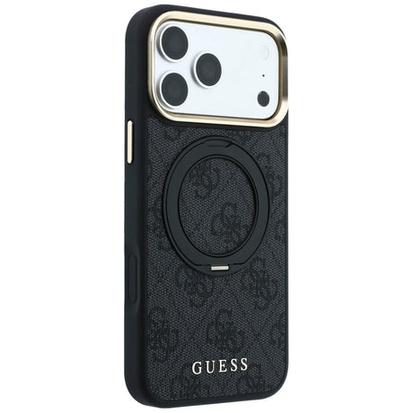 Guess iPhone 17 Pro Max/iPhone 18 Pro Max Skal Ring Stand 4G Classic Logo Svart