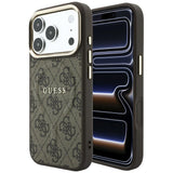 Guess iPhone 17 Pro/iPhone 18 Pro Skal 4G Embossed MagSafe Brun