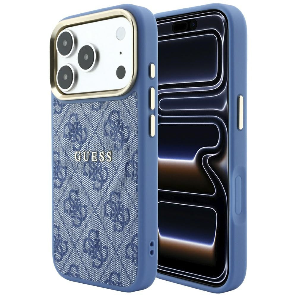 Guess iPhone 17 Pro/iPhone 18 Pro Skal 4G Embossed MagSafe Blå