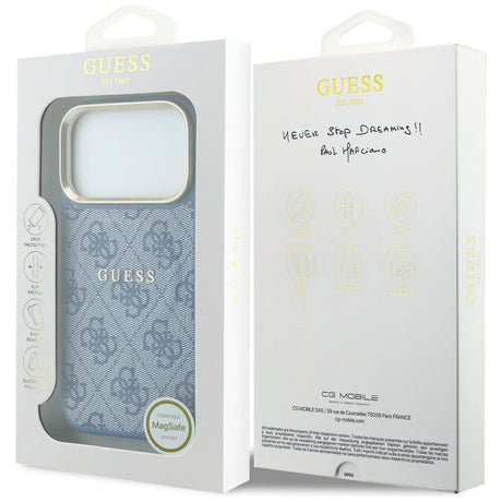 Guess iPhone 17 Pro Max/iPhone 18 Pro Max Skal 4G Embossed MagSafe Blå