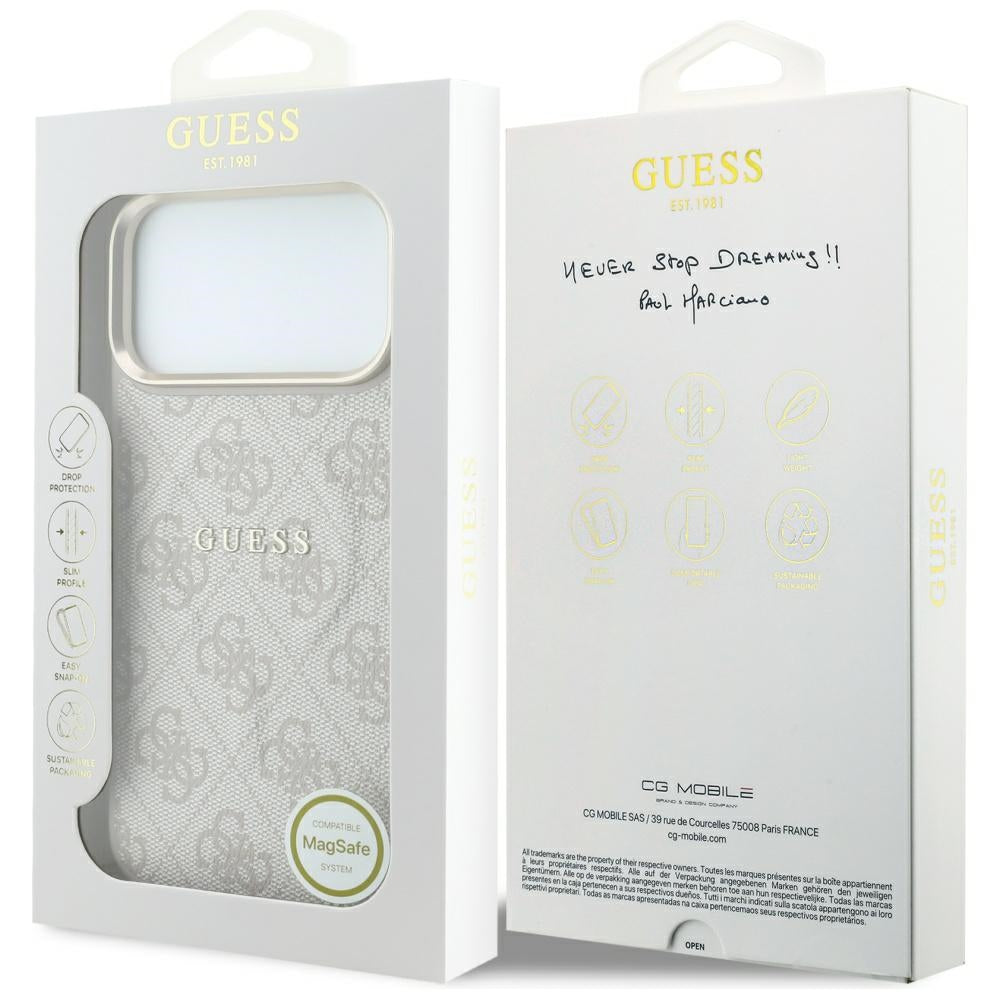 Guess iPhone 17 Pro Max/iPhone 18 Pro Max Skal 4G Embossed MagSafe Rosa