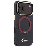 Guess iPhone 17 Pro/iPhone 18 Pro Skal Ring Stand Script Logo Burgundy