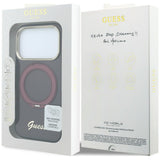 Guess iPhone 17 Pro/iPhone 18 Pro Skal Ring Stand Script Logo Burgundy
