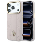 Guess iPhone 17 Pro Max/iPhone 18 Pro Max Skal Stripe Peony 4G Logo Rosa
