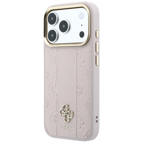 Guess iPhone 17 Pro Max/iPhone 18 Pro Max Skal Stripe Peony 4G Logo Rosa