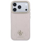 Guess iPhone 17 Pro Max/iPhone 18 Pro Max Skal Stripe Peony 4G Logo Rosa