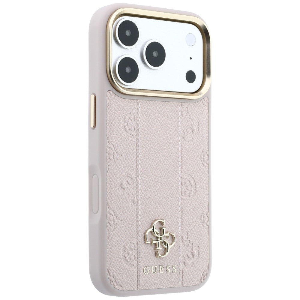 Guess iPhone 17 Pro Max/iPhone 18 Pro Max Skal Stripe Peony 4G Logo Rosa