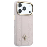 Guess iPhone 17 Pro Max/iPhone 18 Pro Max Skal Stripe Peony 4G Logo Rosa