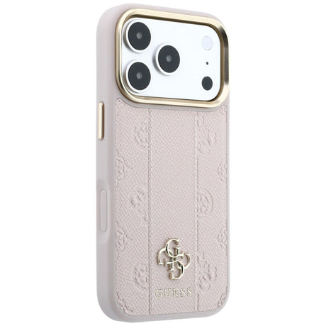 Guess iPhone 17 Pro Max/iPhone 18 Pro Max Skal Stripe Peony 4G Logo Rosa