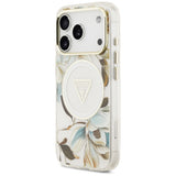 Guess iPhone 17 Pro/iPhone 18 Pro Skal Glitter Flowers Vit