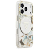 Guess iPhone 17 Pro/iPhone 18 Pro Skal Glitter Flowers Vit