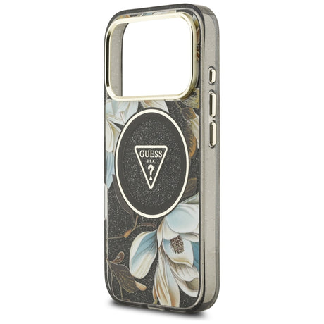 Guess iPhone 17 Pro/iPhone 18 Pro Skal Glitter Flowers Svart