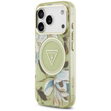 Guess iPhone 17 Pro/iPhone 18 Pro Skal Glitter Flowers Grön