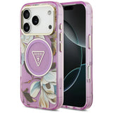 Guess iPhone 17 Pro/iPhone 18 Pro Skal Glitter Flowers Lila