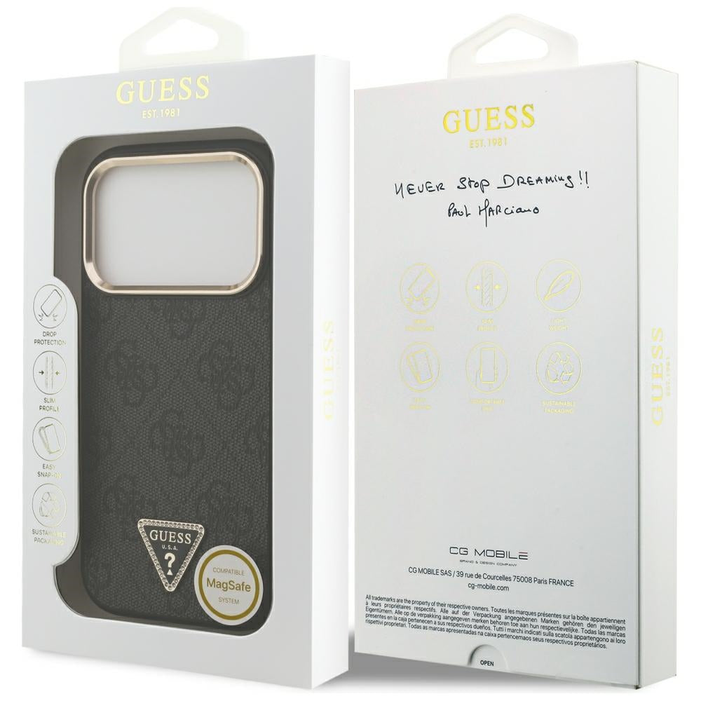 Guess iPhone 17 Pro/iPhone 18 Pro Skal 4G Triangle MagSafe Svart