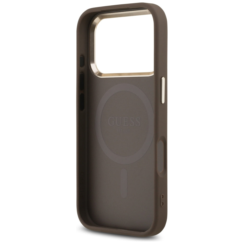 Guess iPhone 17 Pro/iPhone 18 Pro Skal 4G Triangle MagSafe Brun