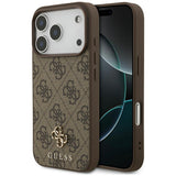 Guess iPhone 17 Pro/iPhone 18 Pro Skal 4G Small Classic Logo Brun