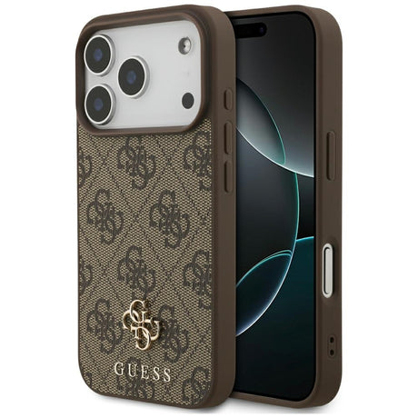 Guess iPhone 17 Pro/iPhone 18 Pro Skal 4G Small Classic Logo Brun