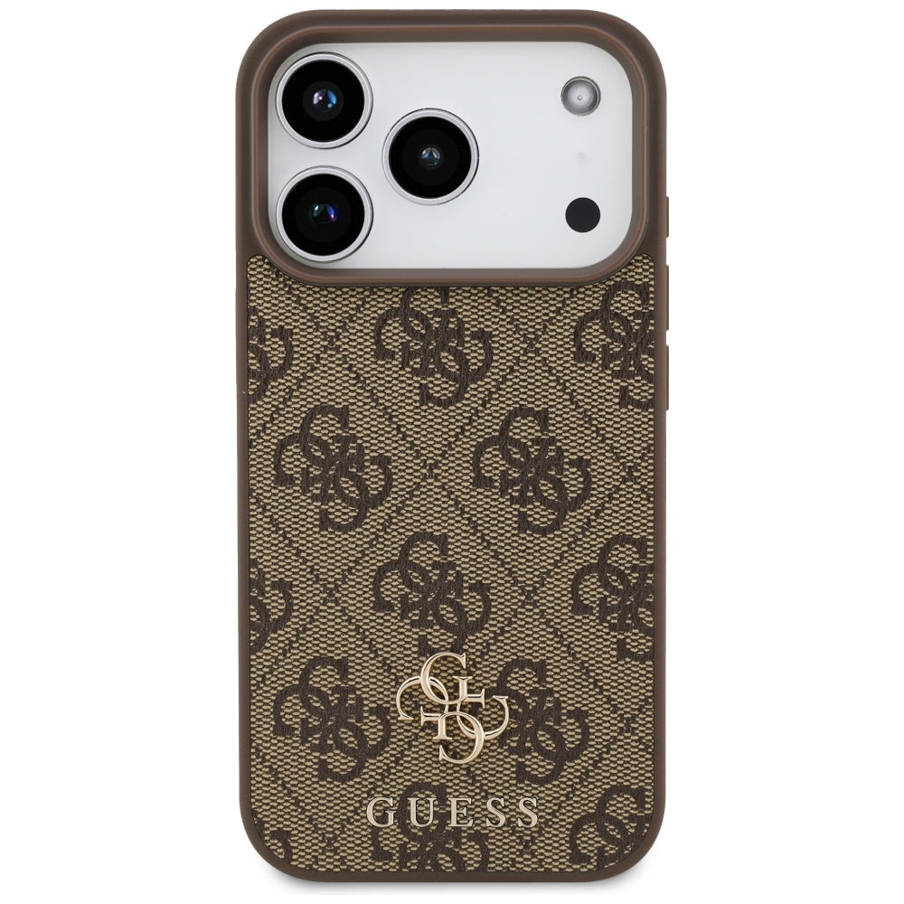 Guess iPhone 17 Pro/iPhone 18 Pro Skal 4G Small Classic Logo Brun
