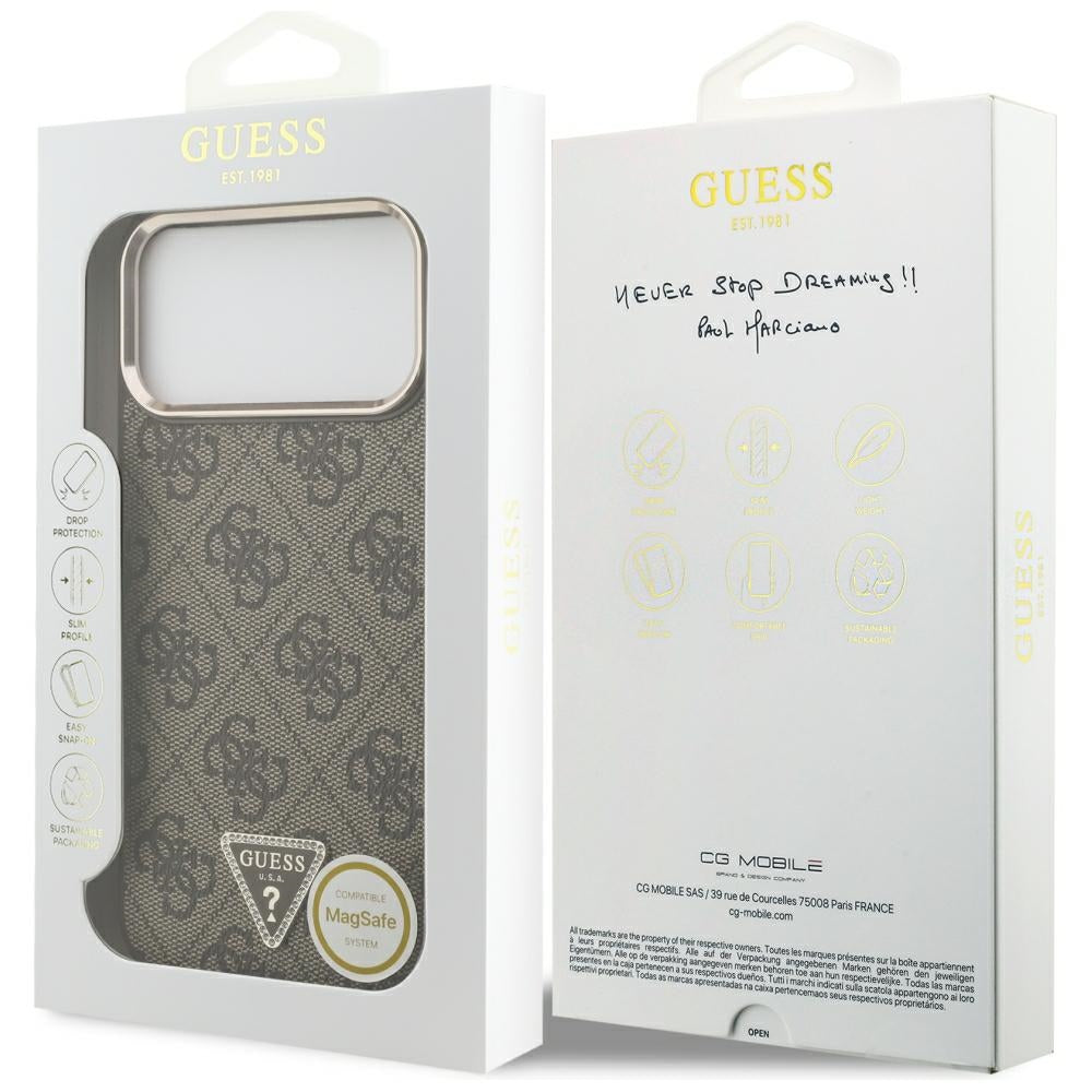 Guess iPhone 17 Pro Max/iPhone 18 Pro Max Skal 4G Triangle MagSafe Brun
