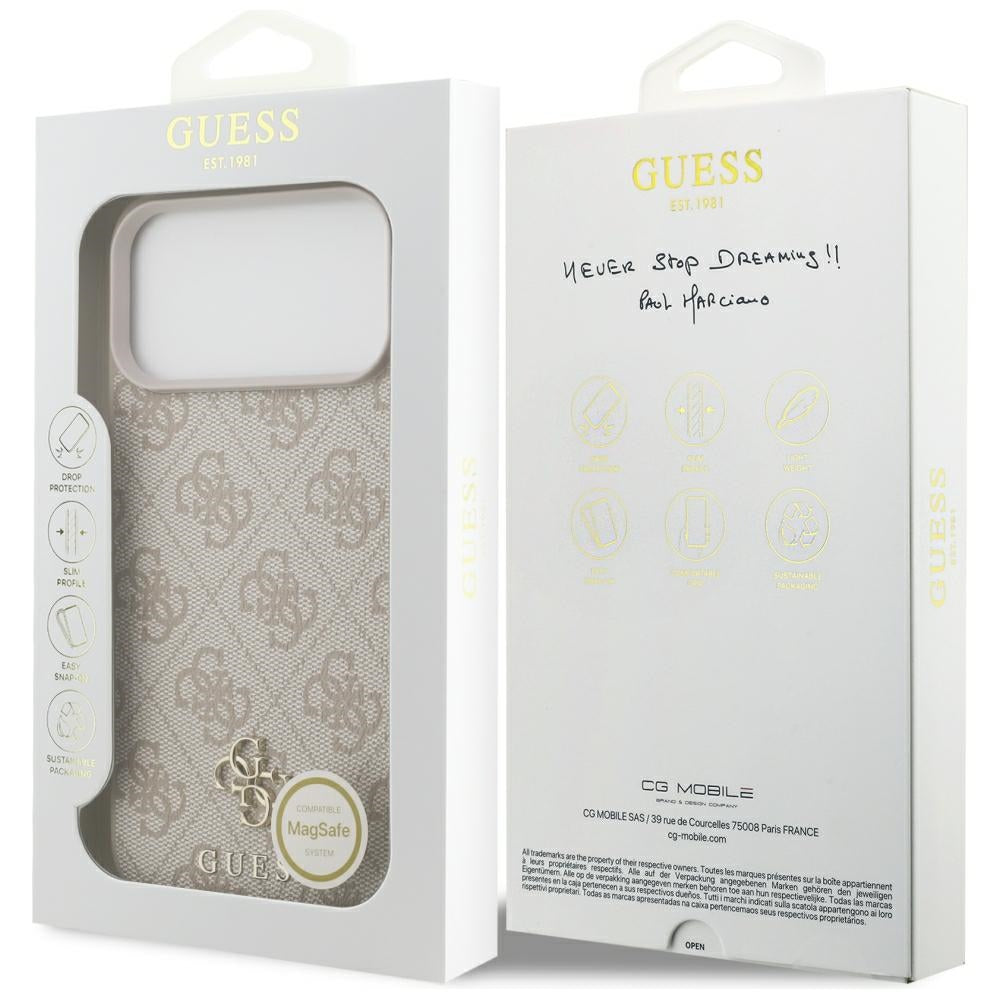 Guess iPhone 17 Pro Max/iPhone 18 Pro Max Skal 4G Classic Logo Small Rosa