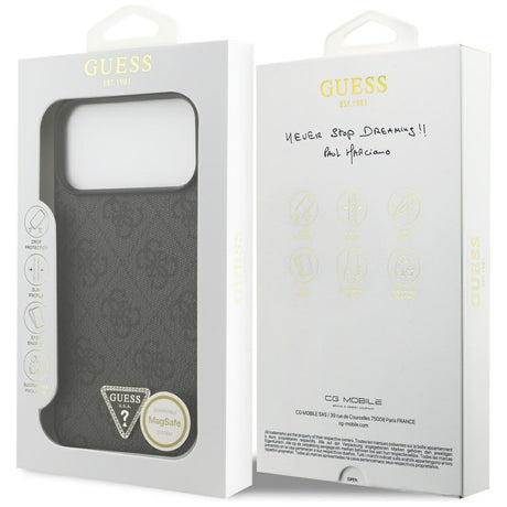 Guess iPhone 17 Pro Max/iPhone 18 Pro Max Skal 4G Triangle Strass Svart