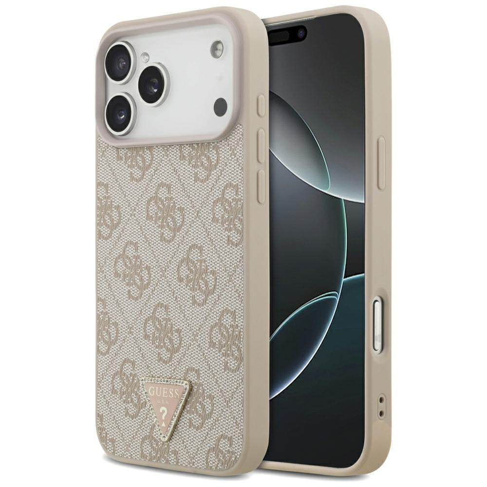 Guess iPhone 17 Pro Max/iPhone 18 Pro Max Skal 4G Triangle Strass Rosa