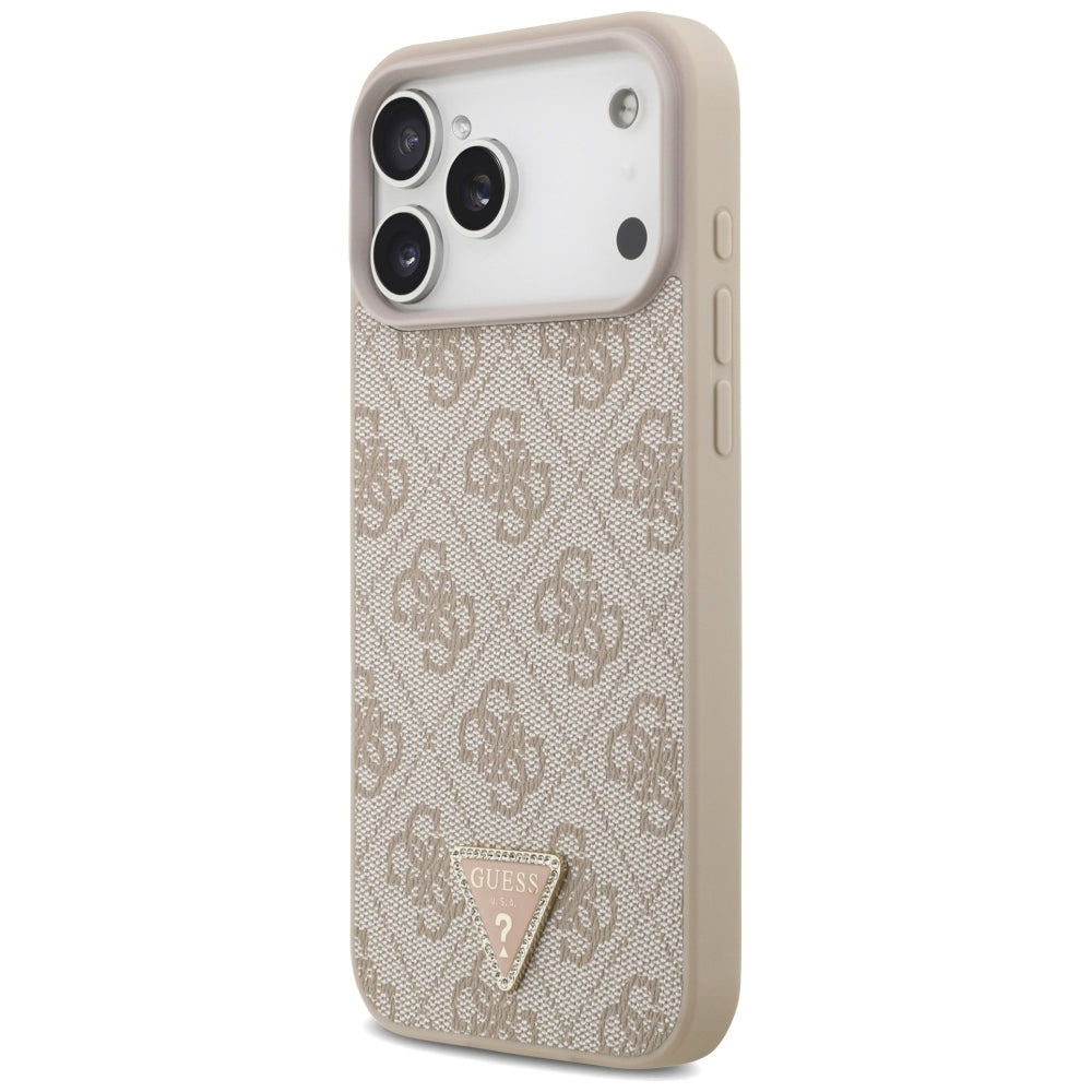 Guess iPhone 17 Pro Max/iPhone 18 Pro Max Skal 4G Triangle Strass Rosa