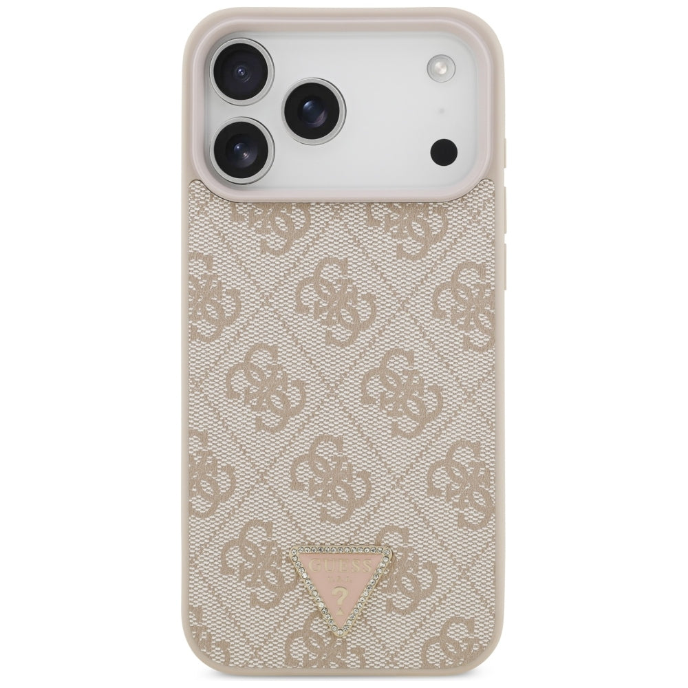 Guess iPhone 17 Pro Max/iPhone 18 Pro Max Skal 4G Triangle Strass Rosa