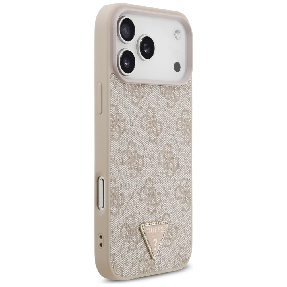 Guess iPhone 17 Pro Max/iPhone 18 Pro Max Skal 4G Triangle Strass Rosa