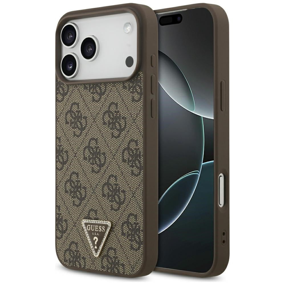 Guess iPhone 17 Pro Max/iPhone 18 Pro Max Skal 4G Triangle Strass Brun
