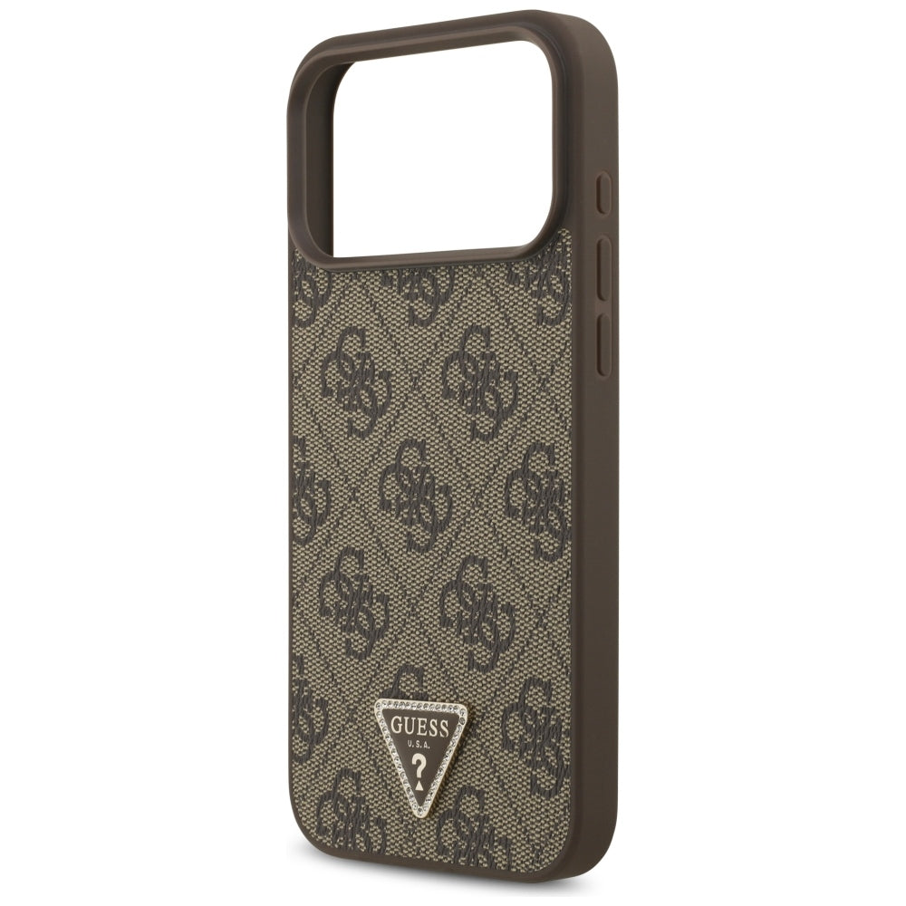 Guess iPhone 17 Pro Max/iPhone 18 Pro Max Skal 4G Triangle Strass Brun