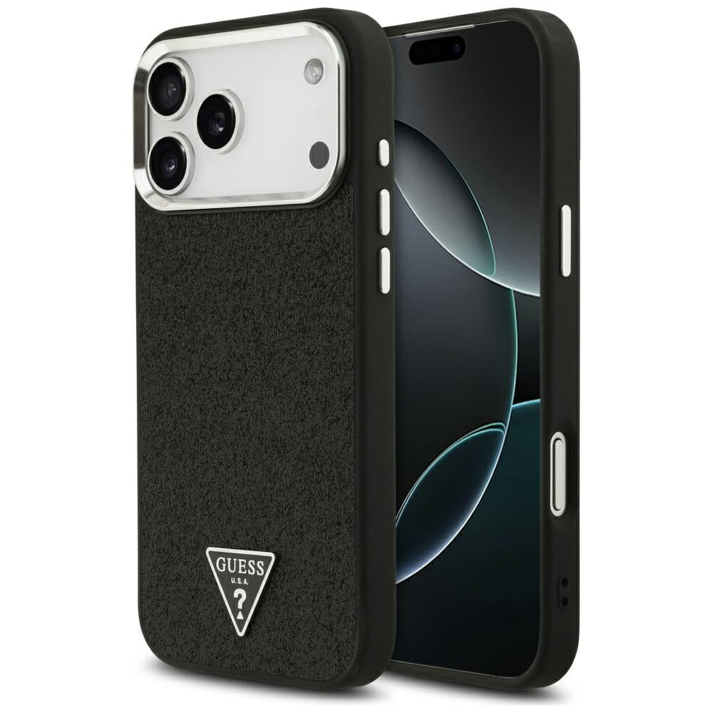 Guess iPhone 17 Pro Max/iPhone 18 Pro Max Skal Glitter Triangle Logo Svart